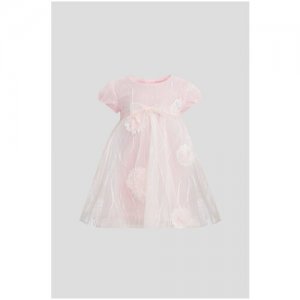 Платье - боди нарядное Церемония с нежным кружевом 74, Розовый Choupette. Цвет: розовый