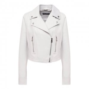 Кожаная куртка Dolce & Gabbana. Цвет: белый