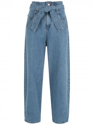 Зауженные джинсы с кулиской Amapô. Цвет: синий