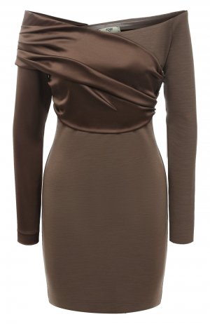 Шерстяное платье Fendi. Цвет: коричневый