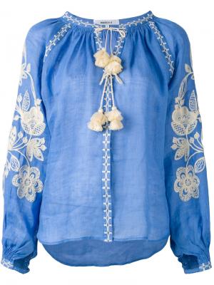 Embroidered peasant blouse March 11. Цвет: синий