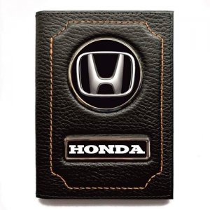 Обложка для автодокументов , черный Honda. Цвет: черный