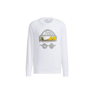 Neo Fun Print Crew Neck Pullover Sweatshirt Men White HG6593 Adidas