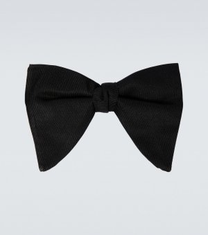 Длинный шелковый галстук-бабочка из фая , черный Gucci