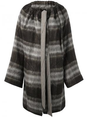 Однобортное пальто в клетку Vivienne Westwood Anglomania. Цвет: коричневый