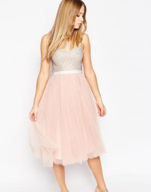 Балетное платье с декорированным лифом Coppelia Needle & Thread. Цвет: розовый