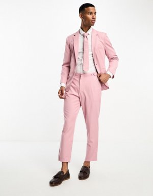 Лососево-розовые приталенные костюмные брюки приталенного кроя x Stan & Tom Labelrail