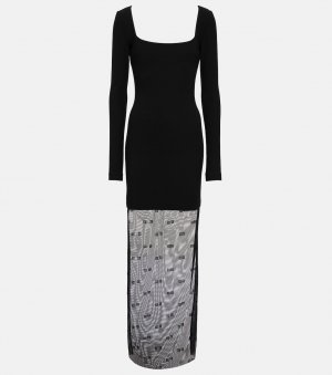 Платье макси 4G из тюля и джерси GIVENCHY, черный Givenchy