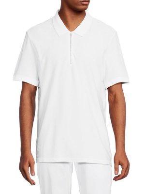 Сетчатая рубашка-поло на молнии , белый Club Monaco
