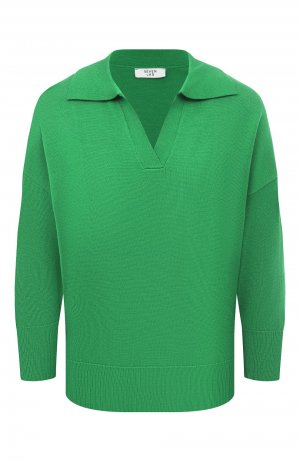 Пуловер-поло из вискозы и шелка Seven Lab. Цвет: зелёный