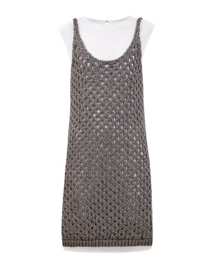 Платье 2 в 1 из металлизированной пряжи крупной вязки FABIANA FILIPPI. Цвет: мульти