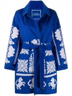 Пальто Kievan с вышивкой Yuliya Magdych. Цвет: синий