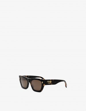Солнцезащитные очки FE40100I в квадратной оправе , цвет Coloured Havana Fendi