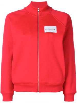 Спортивная куртка с логотипом Calvin Klein Jeans. Цвет: красный