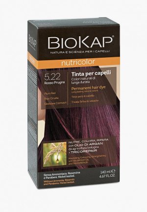 Краска для волос Biokap сливовый насыщенный 5.22, 140 мл. Цвет: коричневый