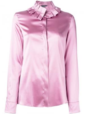 Рубашка с плиссированным воротником Capucci. Цвет: розовый и фиолетовый