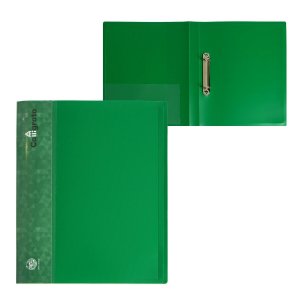 Папка на 2 кольцах а4, calligrata, 27 мм, 700 мкм, внутренний и торцевой карман, зеленая Calligrata