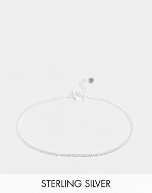 Зауженный браслет-цепочка из стерлингового серебра с крупными звеньями -Серебристый ASOS DESIGN