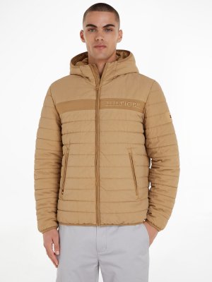 Утепленная куртка из хлопковой смеси с капюшоном, классический хаки Tommy Hilfiger