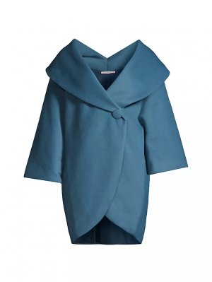Шерстяное пальто-кокон , синий Frances Valentine