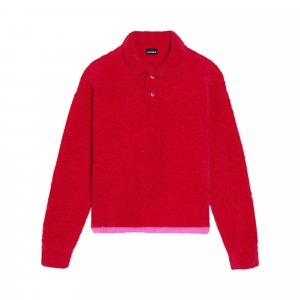 Рубашка-поло с длинными рукавами Neve, цвет Красный Jacquemus