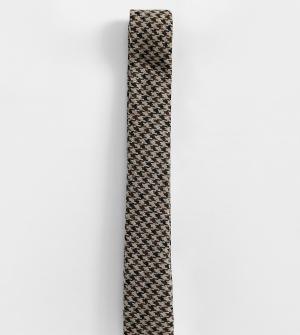 Коричневый галстук с принтом гусиная лапка Heart & Dagger
