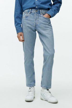 Укороченные прямые джинсы park стандартного размера, синий H&M
