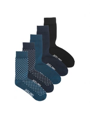 Комплект из 5 высоких мужских носков , синий Jack&Jones