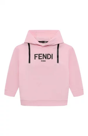 Хлопковое худи Fendi. Цвет: розовый