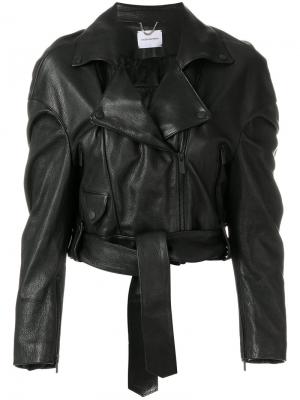 Укороченная байкерская куртка Magda Butrym. Цвет: чёрный