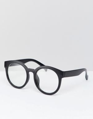 Круглые очки с прозрачными стеклами в черной оправе Inspired эксклюзивно для ASOS-Черный Reclaimed Vintage