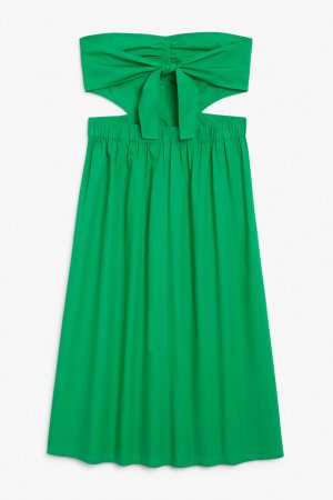 Платье миди с завязками на спине, зеленый Monki