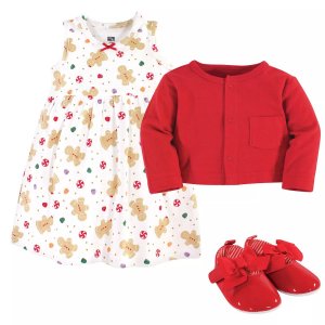 Хлопковое платье, кардиган и обувь для маленьких девочек Hudson, комплект из 3 предметов, цвет Sugar Spice Hudson Baby