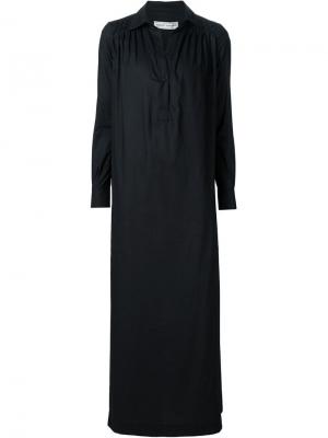 Длинное платье-рубашка Veronique Branquinho. Цвет: чёрный