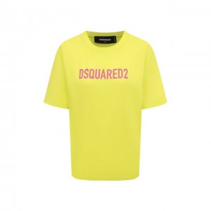 Хлопковая футболка Dsquared2. Цвет: зелёный