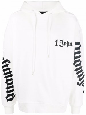 Logo-print cotton hoodie John Richmond. Цвет: белый