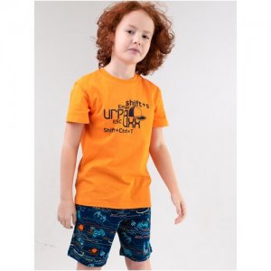 Пижама для мальчика UMKA Игра У+. Цвет: оранжевый