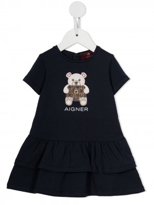 Платье Teddy Bear Aigner Kids. Цвет: синий