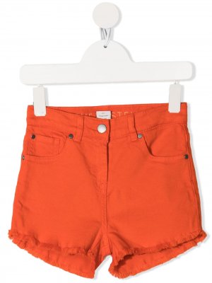 Джинсовые шорты с бахромой Stella McCartney Kids. Цвет: оранжевый