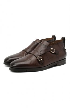 Кожаные ботинки Santoni. Цвет: коричневый