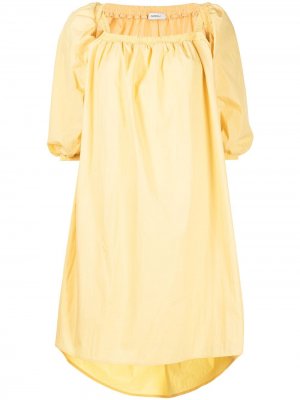 Платье миди А-силуэта с оборками Goen.J. Цвет: желтый