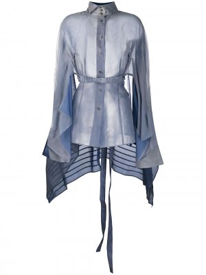 Полупрозрачная рубашка с драпировкой Gianfranco Ferré Pre-Owned. Цвет: серый