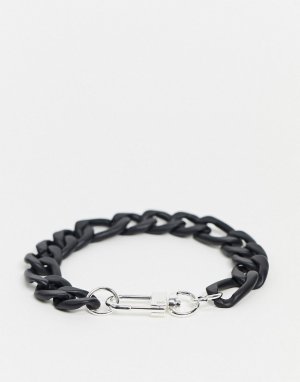 Черный браслет с резиновым покрытием -Черный цвет Chained & Able
