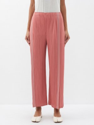 Прямые брюки со складками walk pure , розовый Pleats Please Issey Miyake