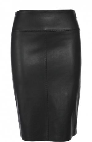 Кожаная юбка Armani Collezioni. Цвет: черный