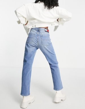 Прямые средне-выбеленные джинсы с завышенной талией Harper-Голубой Tommy Jeans
