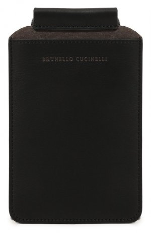 Кожаный чехол для iPhone Brunello Cucinelli. Цвет: чёрный