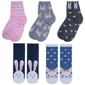 Комплект из 5 пар детских носков (Орудьевский трикотаж) микс 1, размер 16-18 RuSocks. Цвет: мультиколор