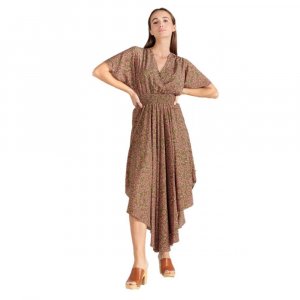 Платье с коротким рукавом 61799 Yaka, коричневый Le Temps Des Cerises