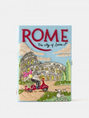Клатч-книжка rome с вышивкой , синий Olympia Le-Tan